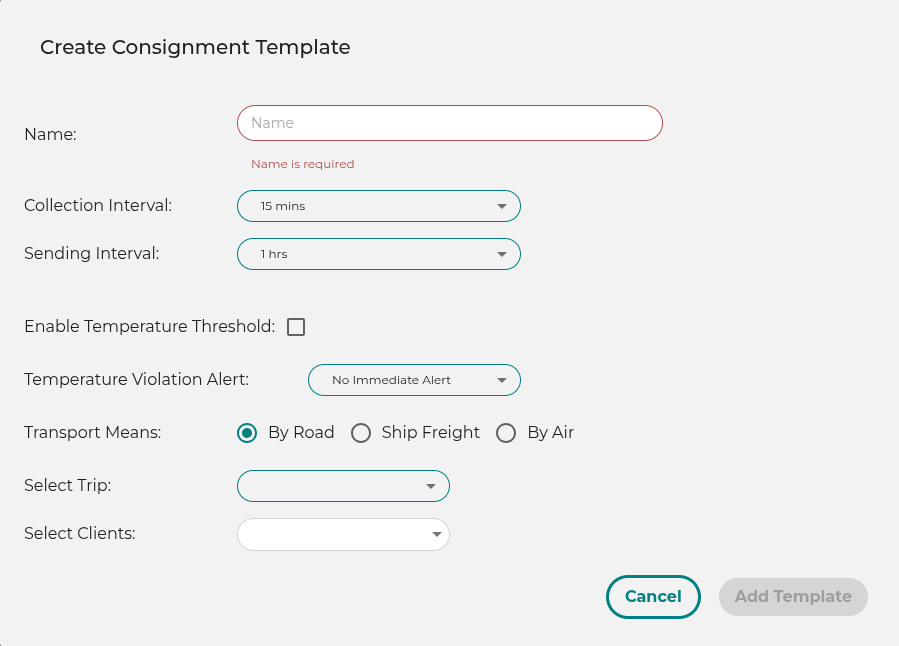 Create Consignment Template