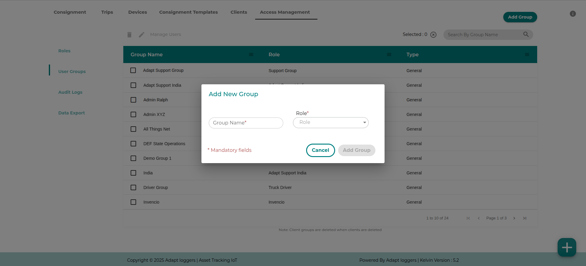 Add User Groups