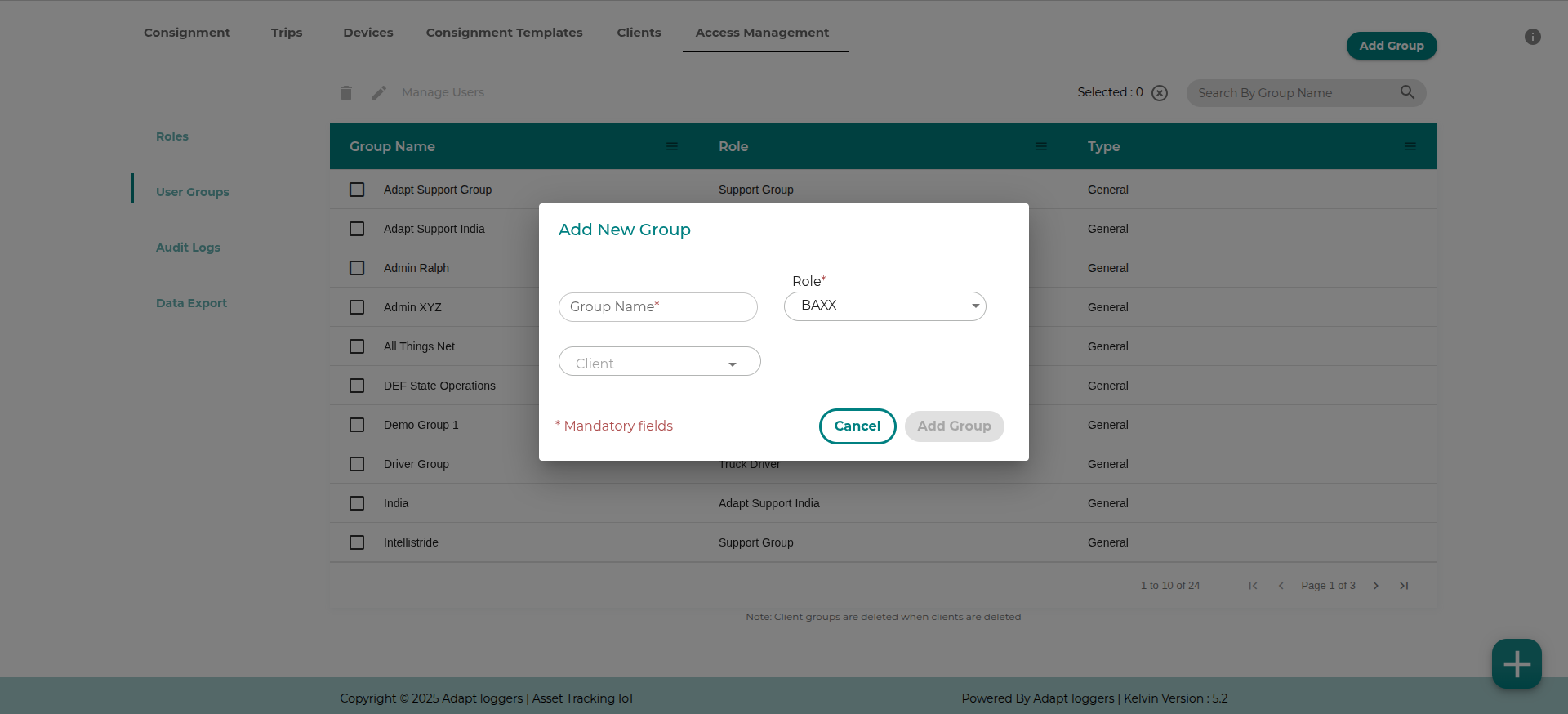 Client User Groups