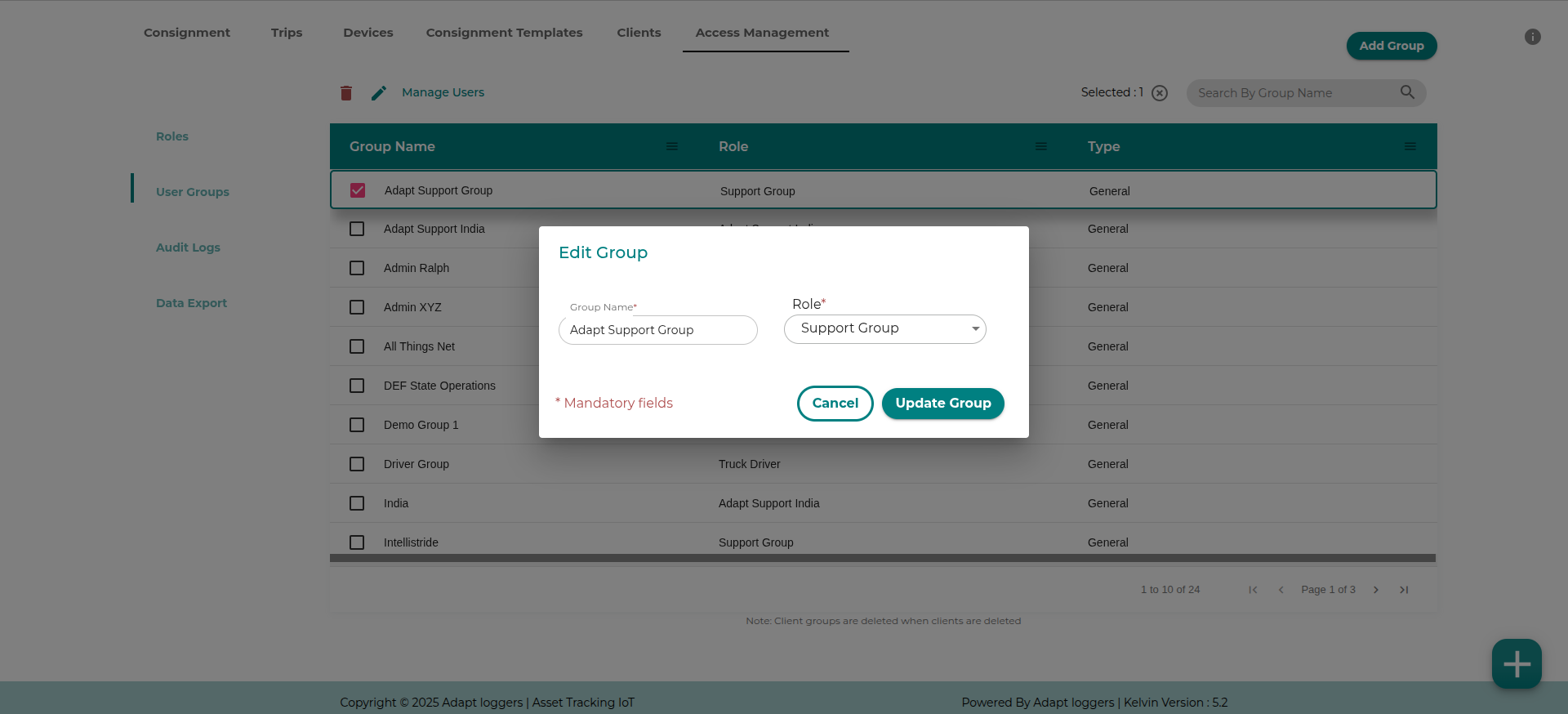 Edit User Groups